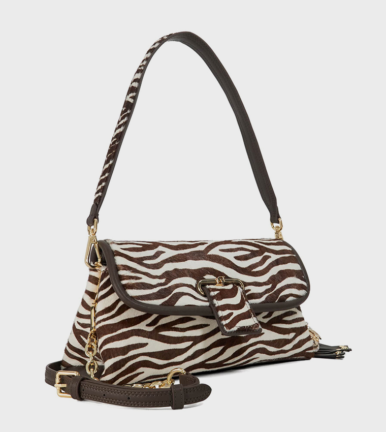 CHELSEA Animal Print Flap Shoulder Bag