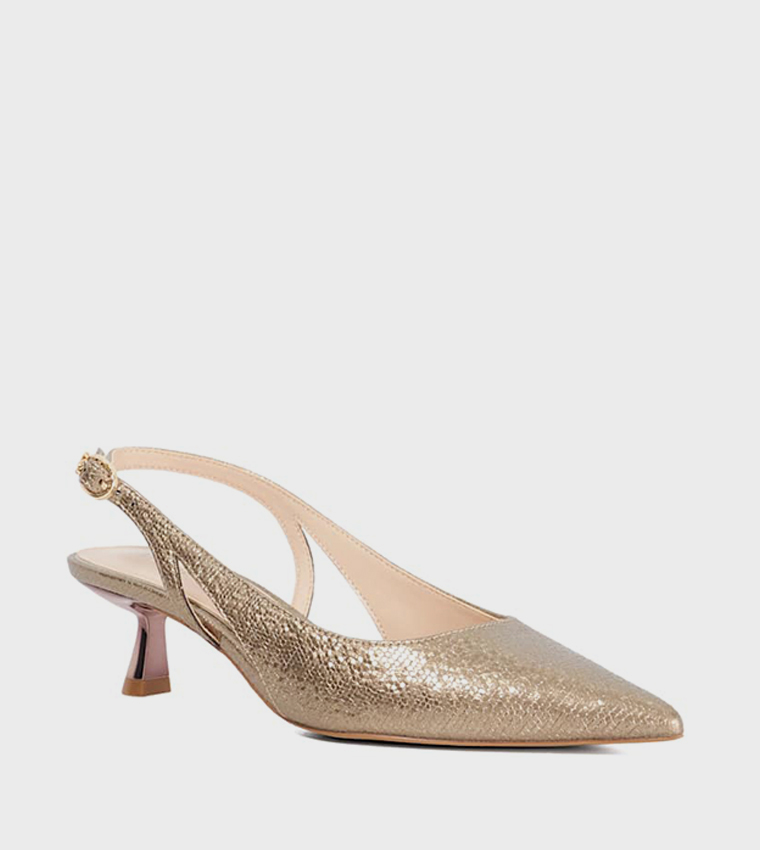 CYAN Textured Slingback Pumps