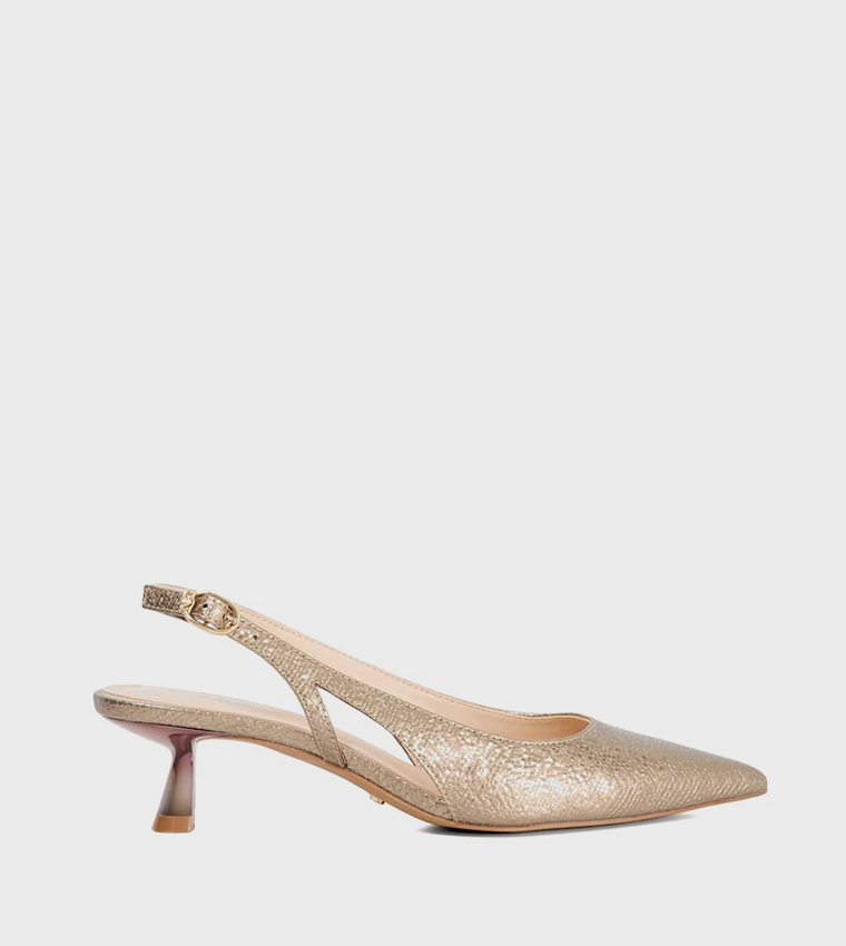 CYAN Textured Slingback Pumps