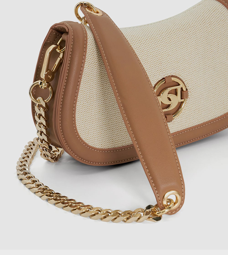 DACRE Contrast Trim Canvas Shoulder Bag