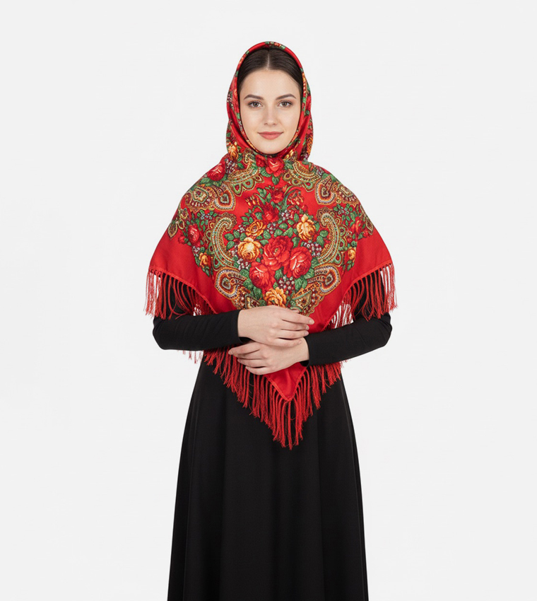 NADYA Eastern European Cotton Tassel Shawl