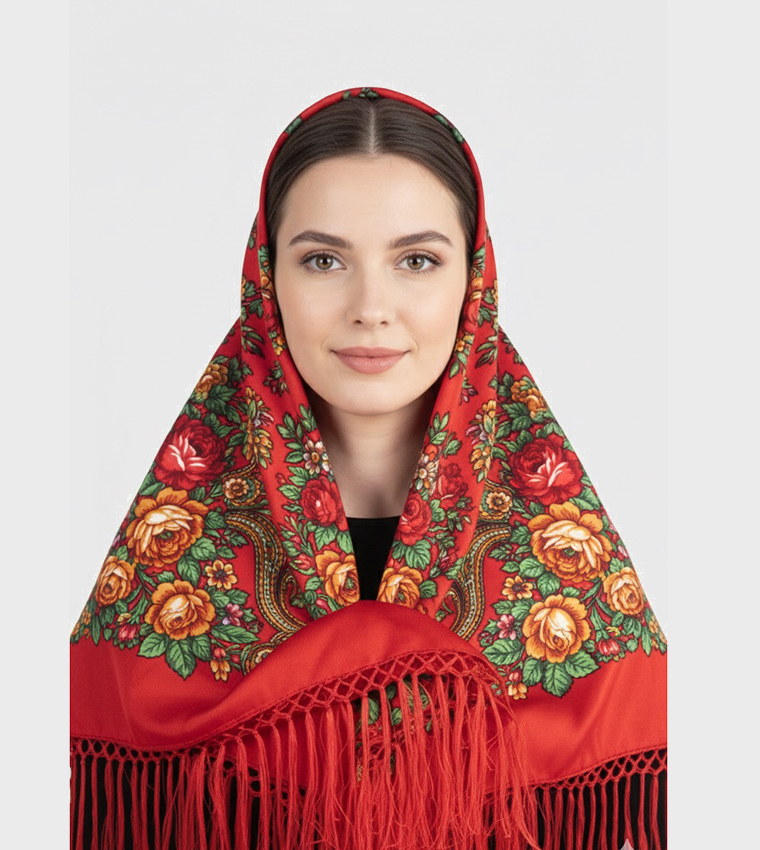 NADYA Eastern European Cotton Tassel Shawl