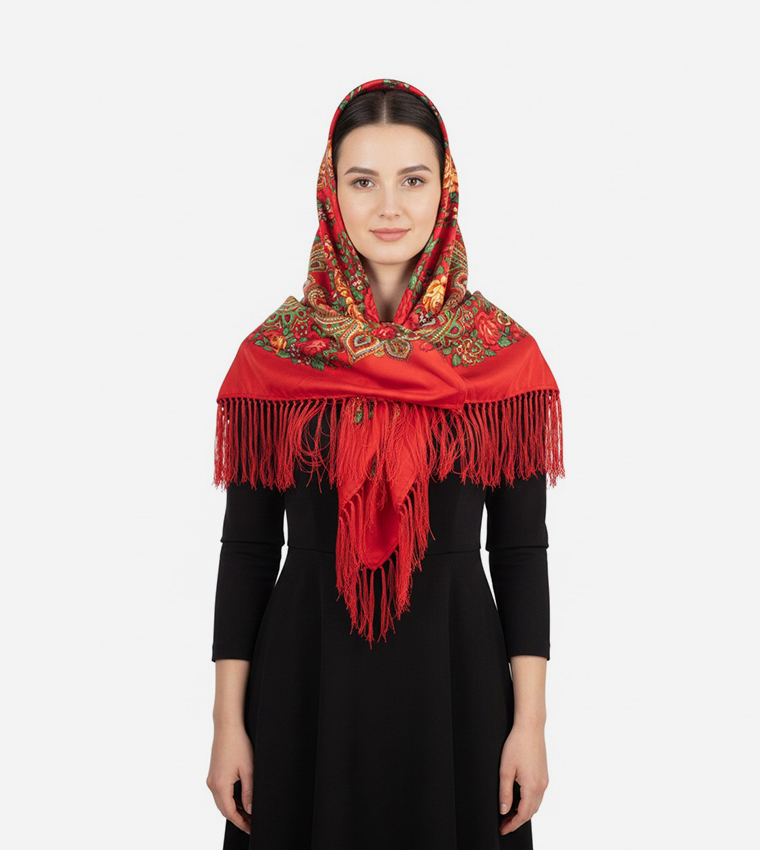 NADYA Eastern European Cotton Tassel Shawl