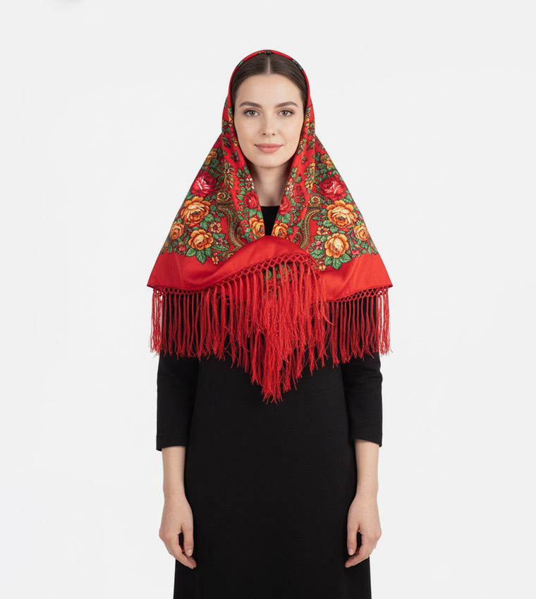NADYA Eastern European Cotton Tassel Shawl