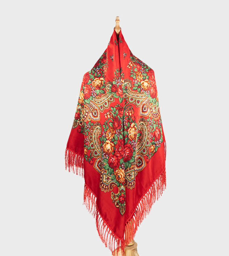 NADYA Eastern European Cotton Tassel Shawl
