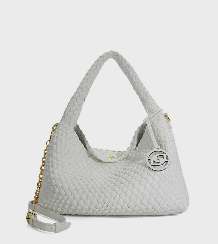 DELIBERATES Basket Weave Shoulder Bag
