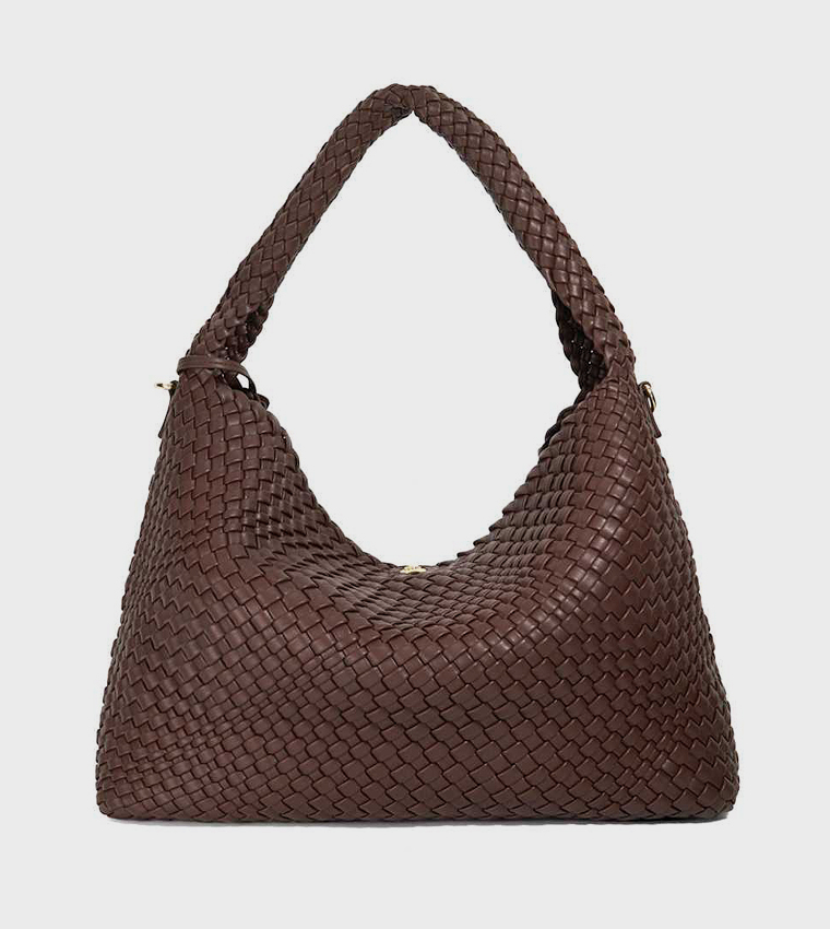 DELIBERATES L Basket Weave Shoulder Bag