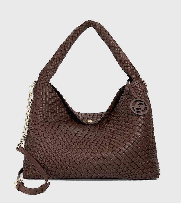 DELIBERATES L Basket Weave Shoulder Bag