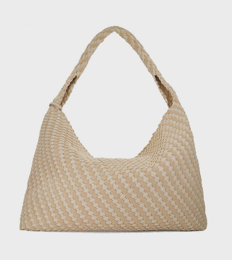 DELIBERATES XL Basket Weave Shoulder Bag