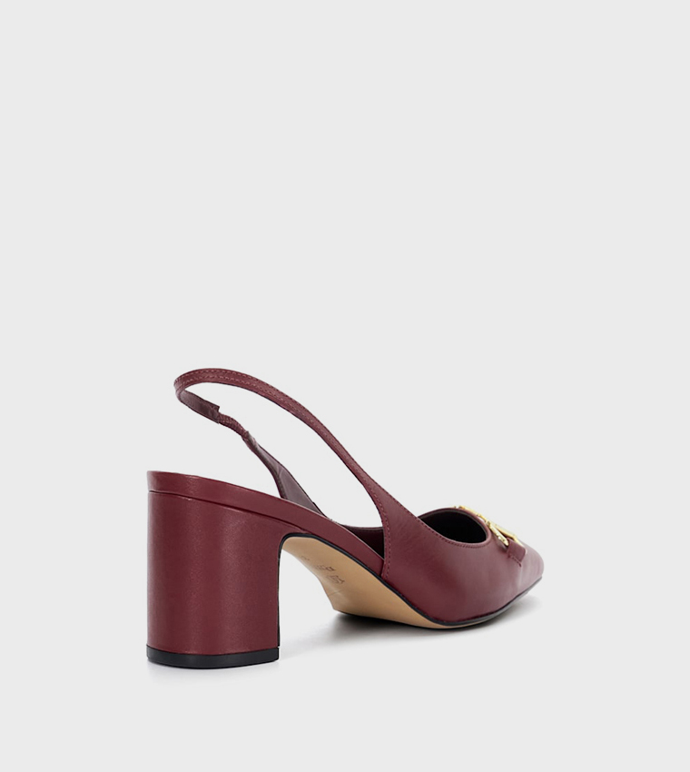 DETAILED Metal Accent Slingback Pumps