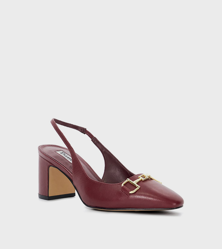 DETAILED Metal Accent Slingback Pumps