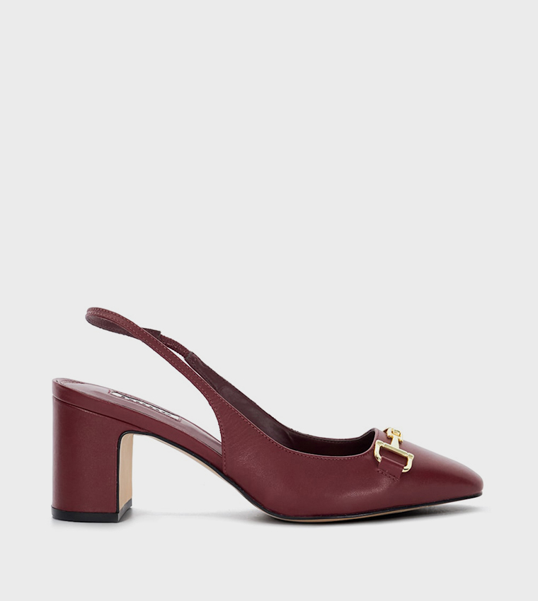DETAILED Metal Accent Slingback Pumps