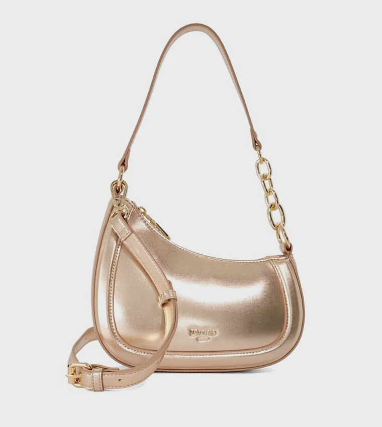 DIRECTION Logo Detail Metallic Shoulder Bag