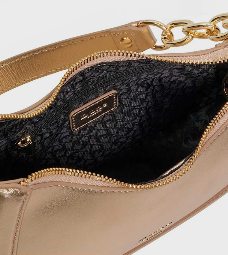 DIRECTION Logo Detail Metallic Shoulder Bag