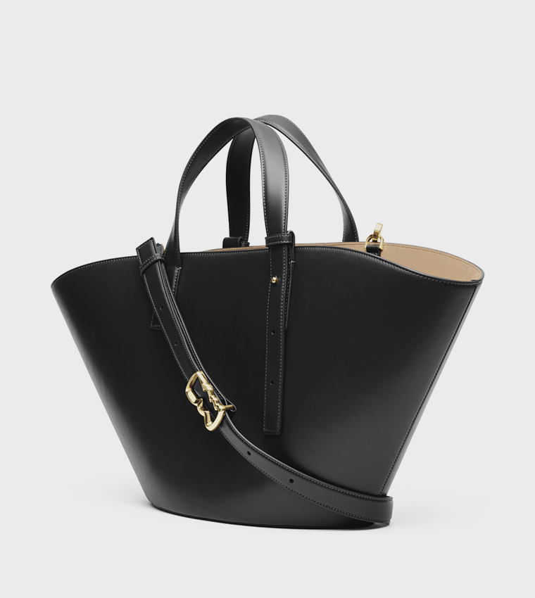 RIVER Metal Detail Trapeze Tote Bag
