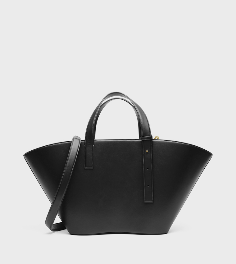 RIVER Metal Detail Trapeze Tote Bag