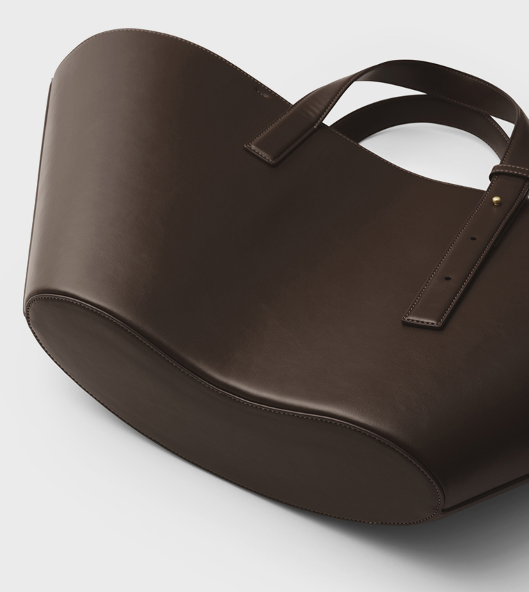 Buy Daniel Wellington RIVER Metal Detail Trapeze Tote Bag In Brown