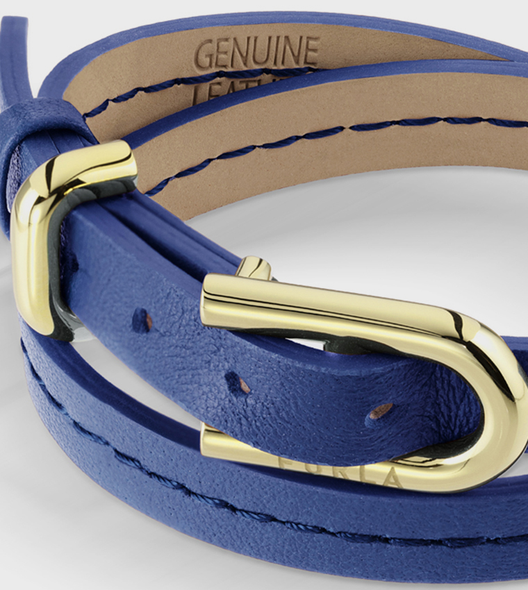 Buy Furla Buckle Detail Leather Bracelet In Blue 6thStreet UAE