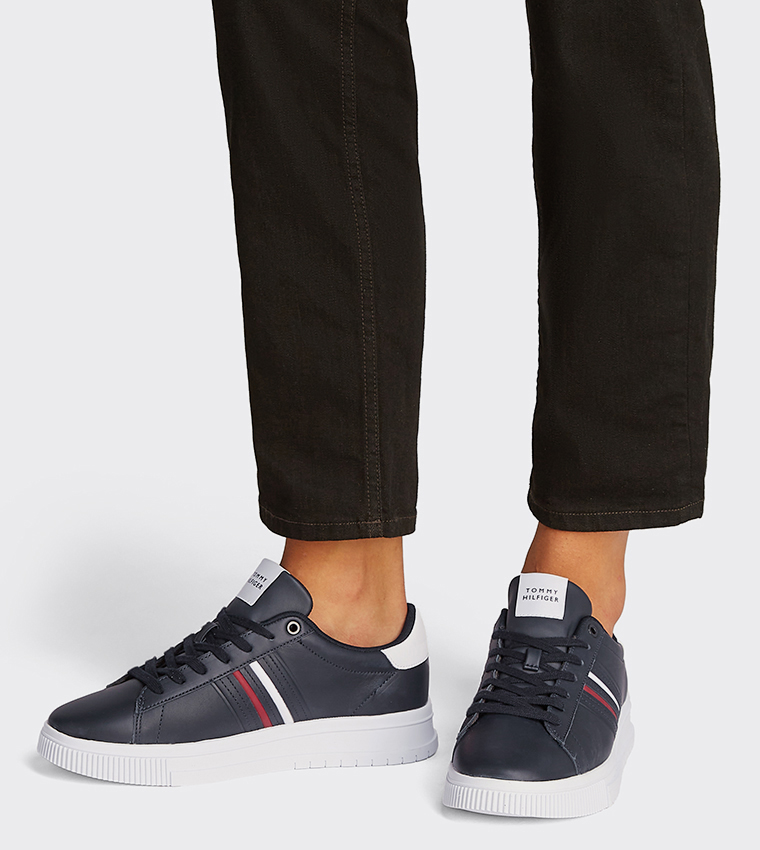 Stripe Detail Lace-Up Sneakers