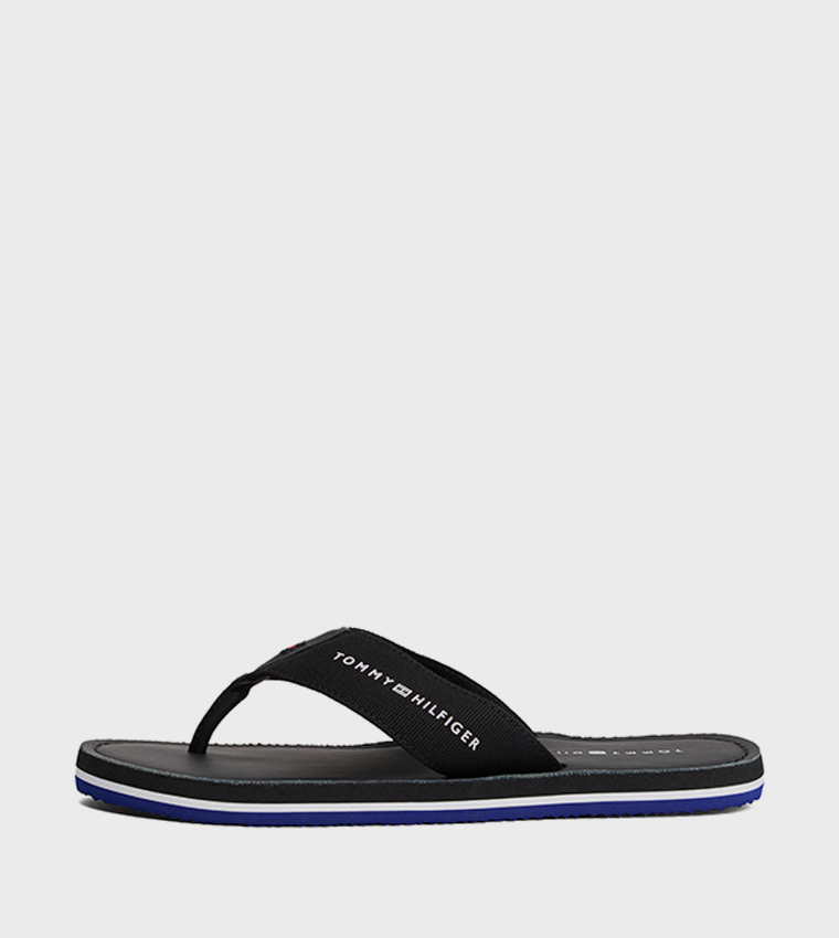 Logo Detail Leather Flip-Flops