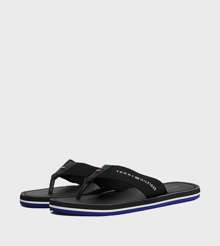 Logo Detail Leather Flip-Flops