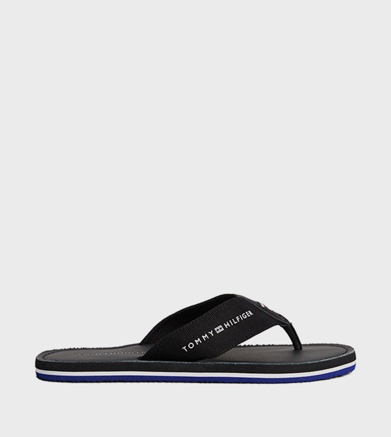 Logo Detail Leather Flip-Flops