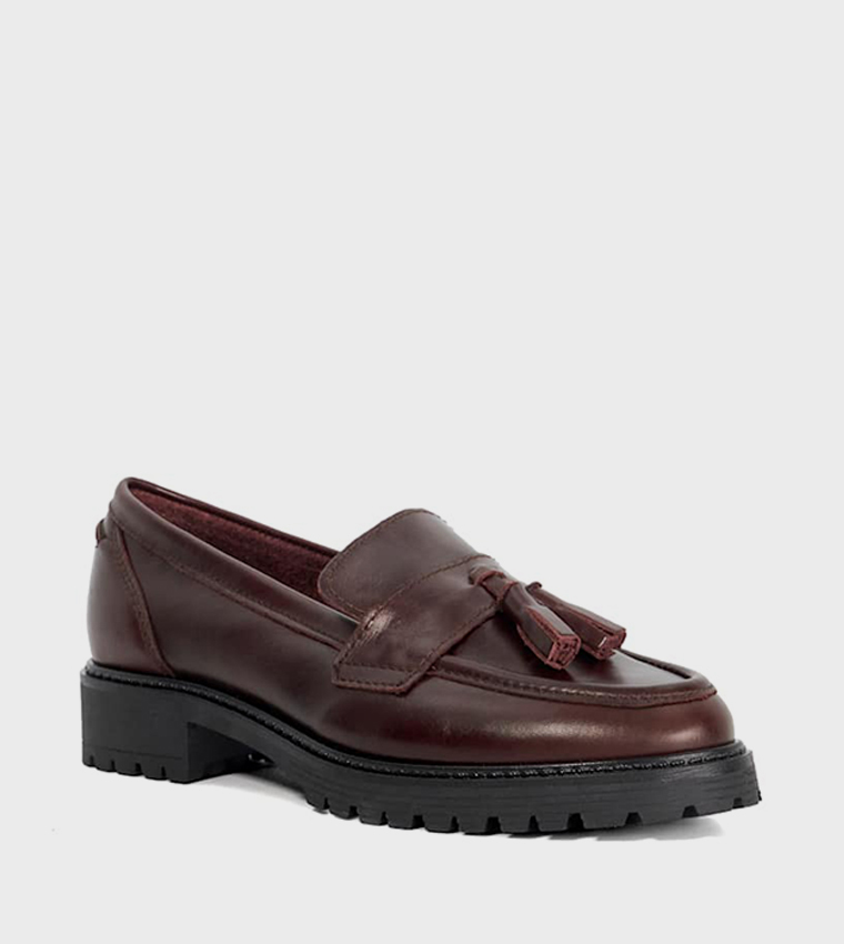 GRACELYN Cleated Tassel Detail Loafers