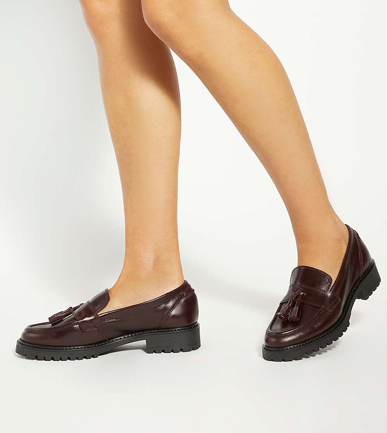 GRACELYN Cleated Tassel Detail Loafers