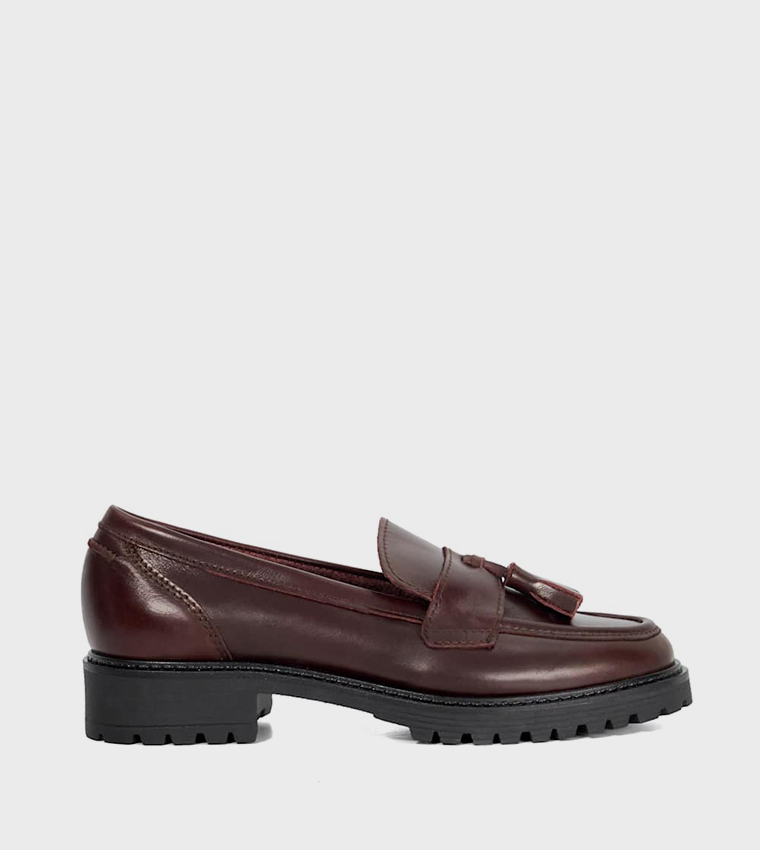 GRACELYN Cleated Tassel Detail Loafers