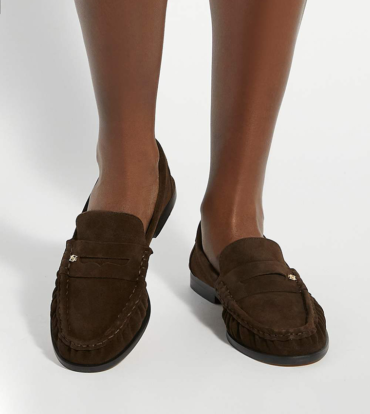 GRISELLA Ruched Penny Loafers