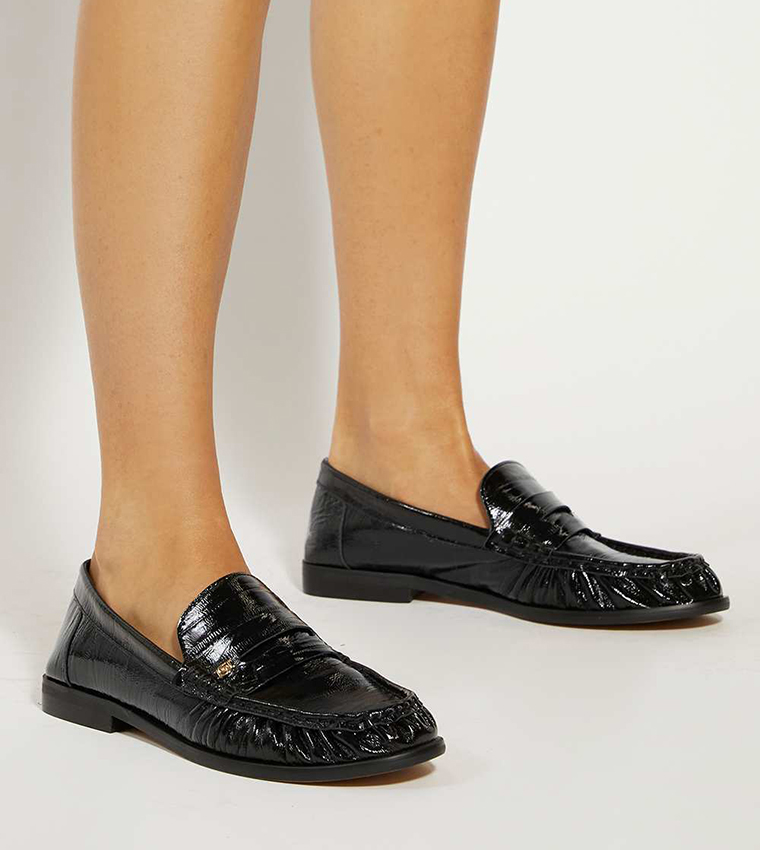 GRISELLA Ruched Penny Loafers