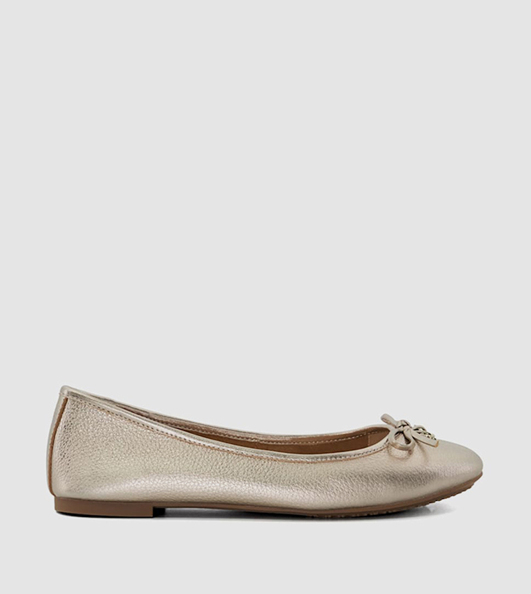 HALLO Textured Bow Detail Ballerinas