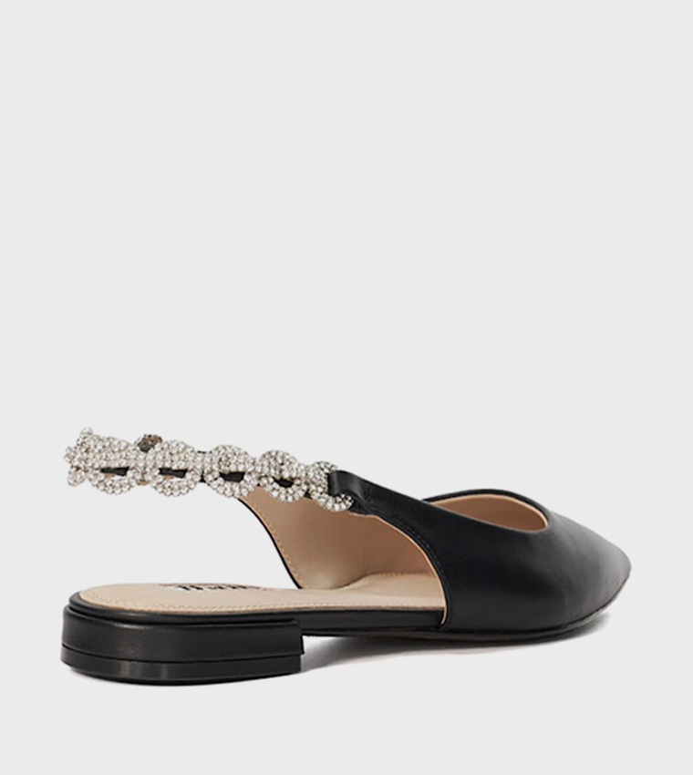 HOLLYWOOD Embellished Slingback Flat Shoes