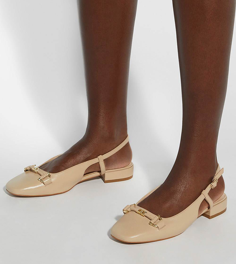 HYPE T Metal Accent Sling Back Pumps