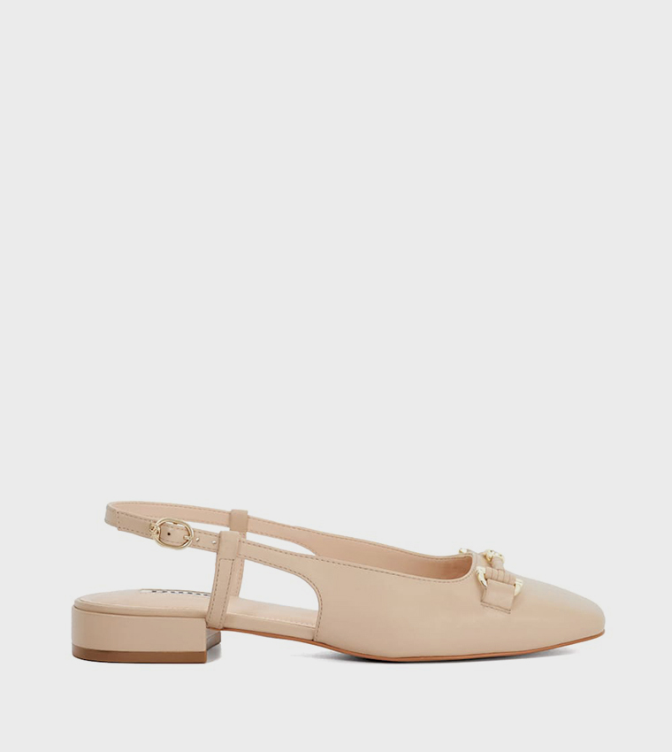 HYPE T Metal Accent Sling Back Pumps