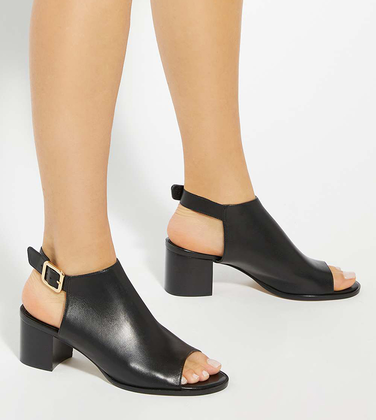 JOUPIN Peep Toe Block Heel Sandals