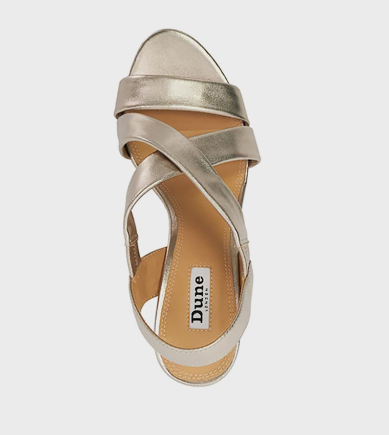 KAMIES Metallic Strappy Wedge Sandals