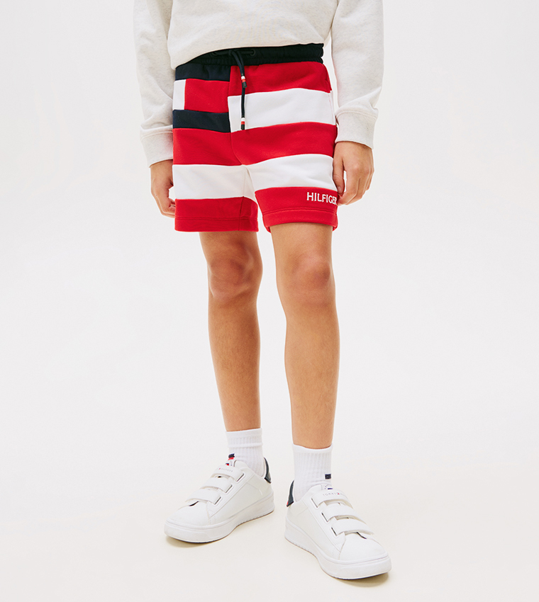 Color Block Drawstring Waist Shorts