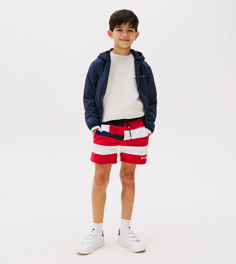 Color Block Drawstring Waist Shorts