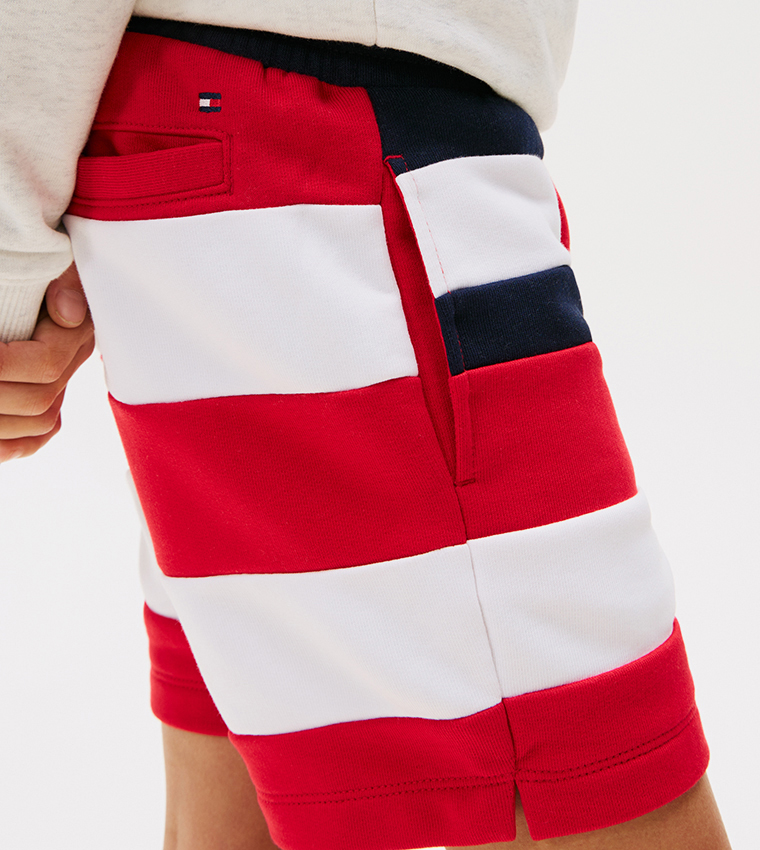 Color Block Drawstring Waist Shorts