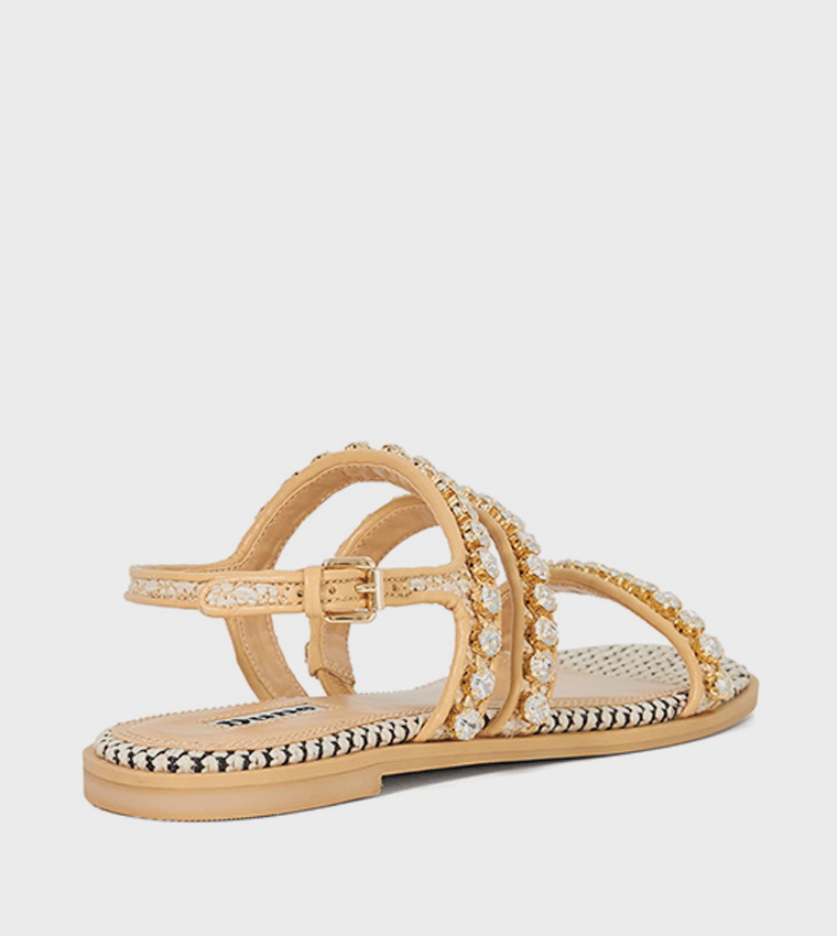 LEO Embellished Flat Sandals