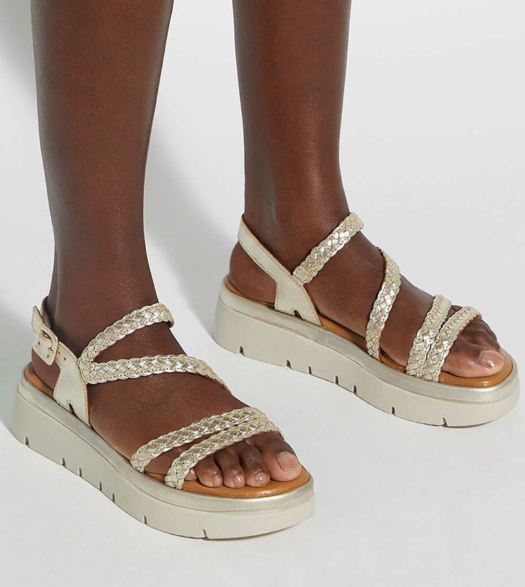 LEXTURE Open Toe Wedge Sandals