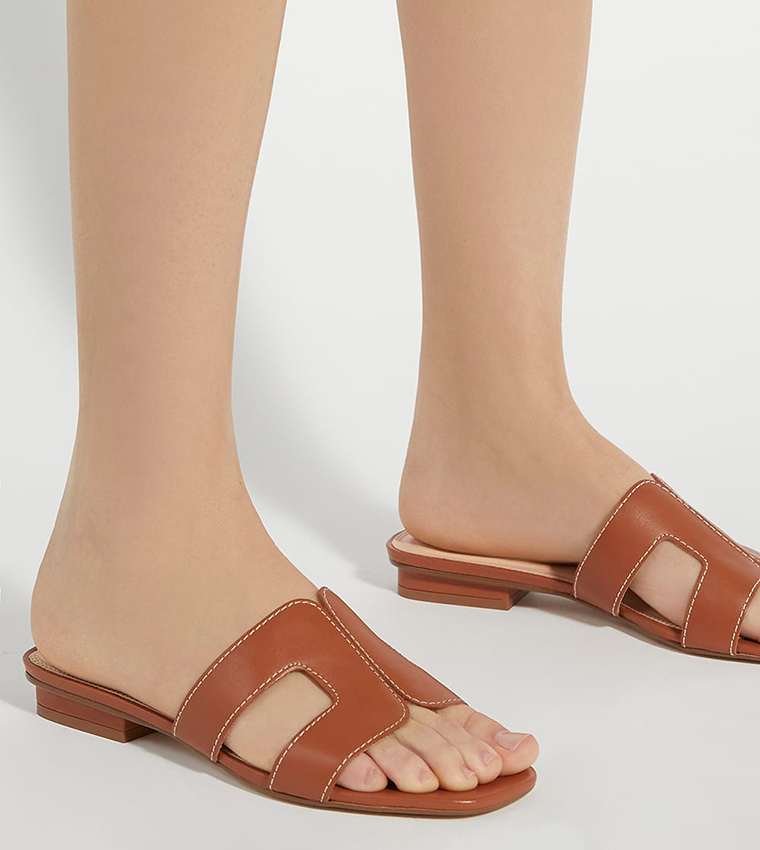 LOUPE Cut-Out Slide Sandals