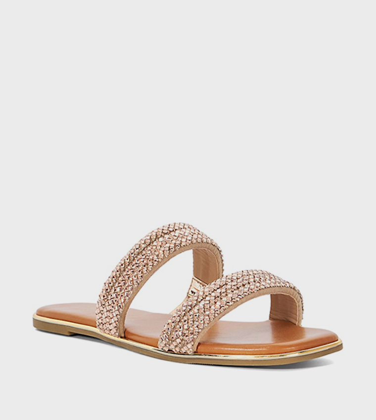 LOVET Embellished Flat Sandals