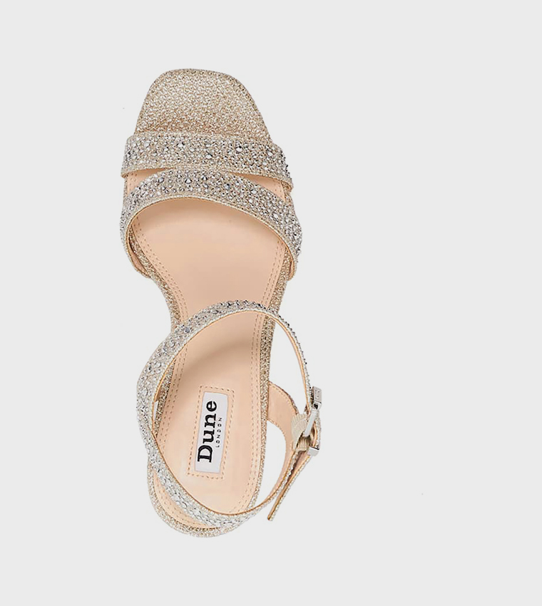 MANIFESTING Embellished Block Heel Sandals