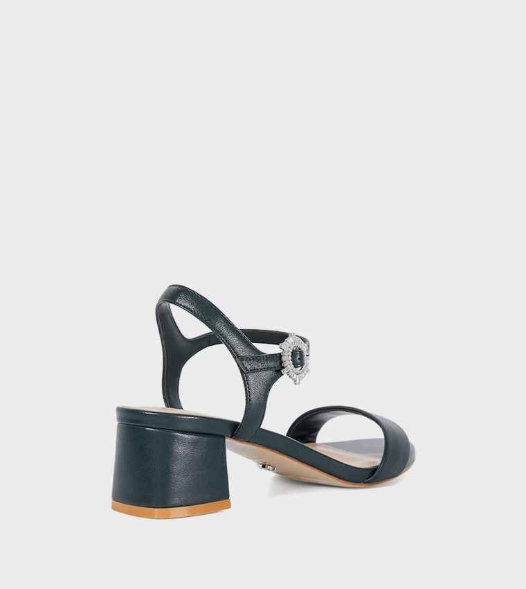 MEASURE Embellished Block Heel Sandals