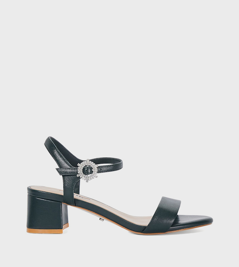MEASURE Embellished Block Heel Sandals