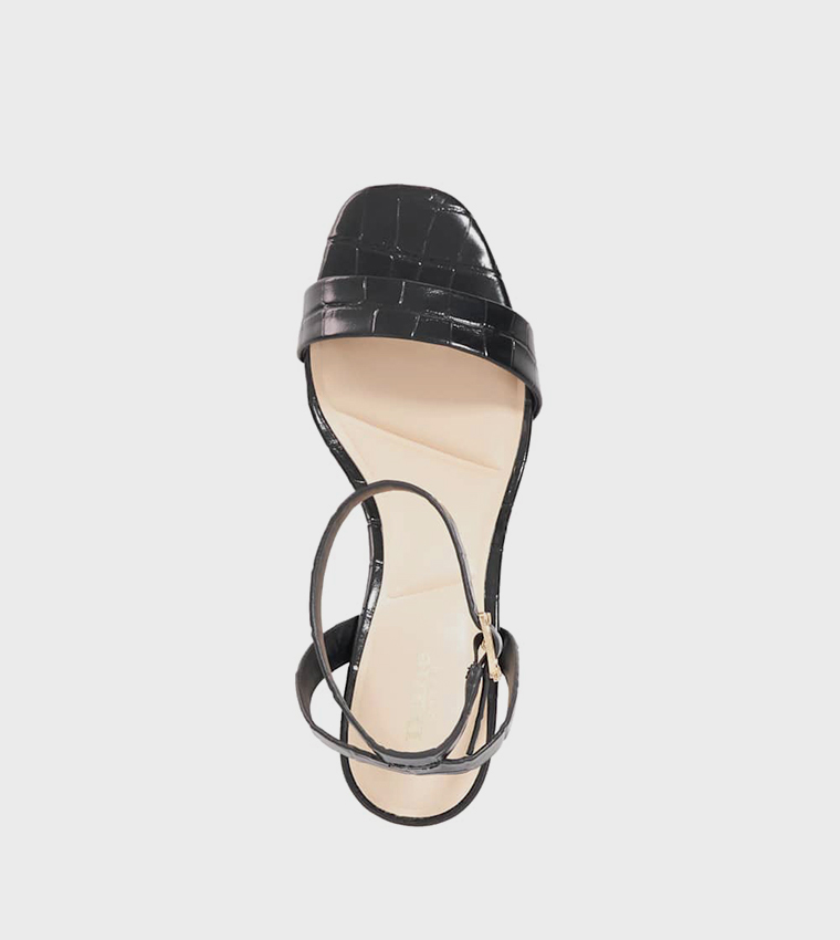 MELINI Textured Block Heel Sandals