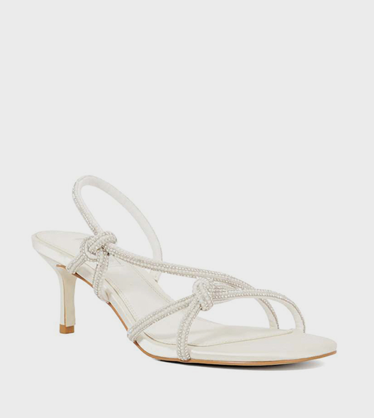 MIRAGE Knot Detail Slingback Heeled Sandals