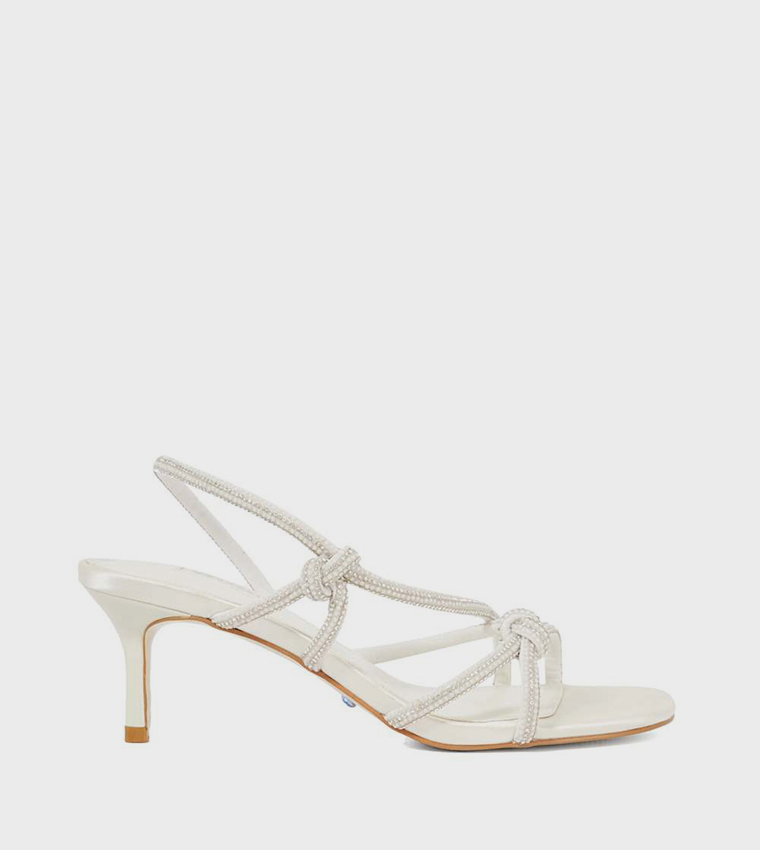 MIRAGE Knot Detail Slingback Heeled Sandals